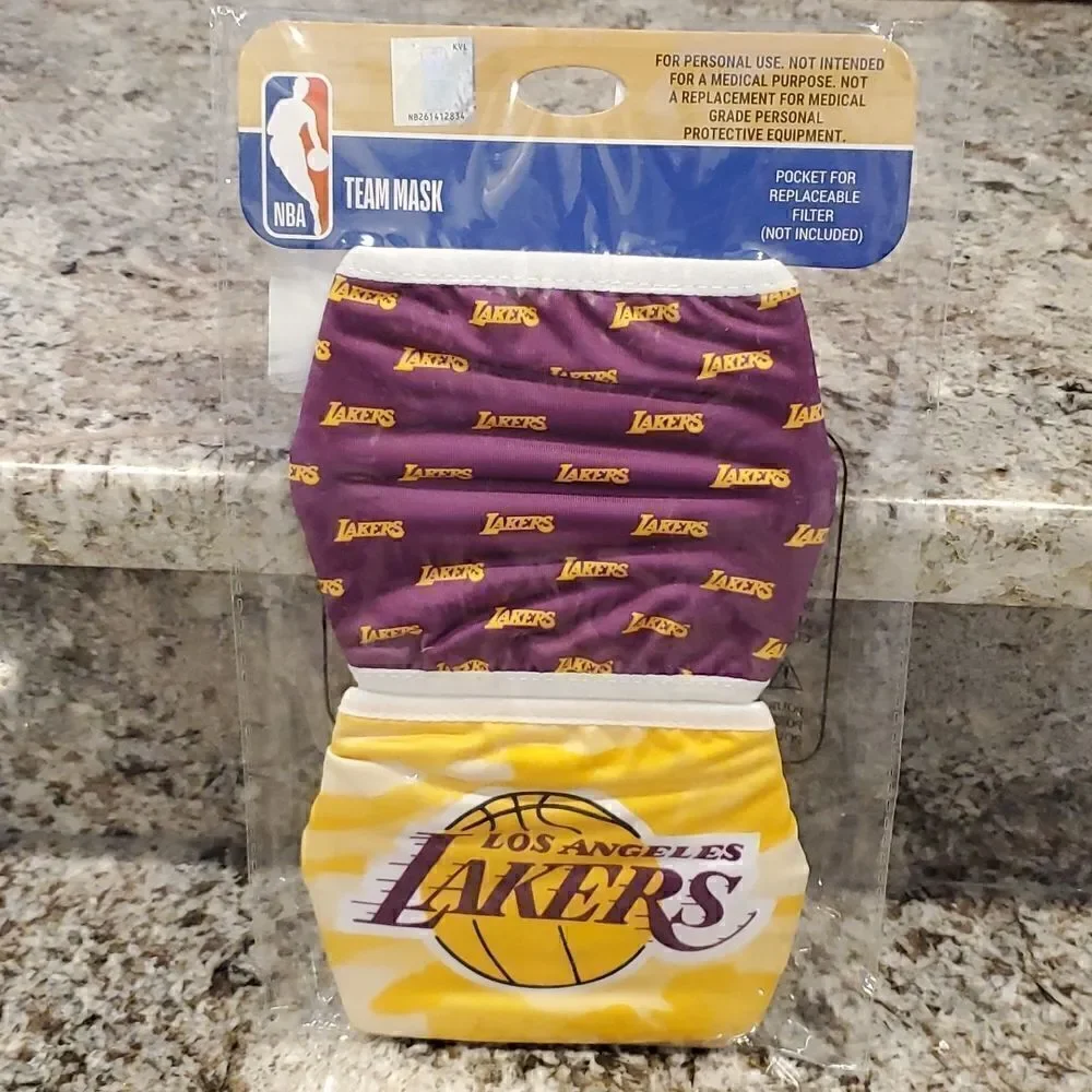 NBA LA Lakers Face Masks one pack of 2 masks